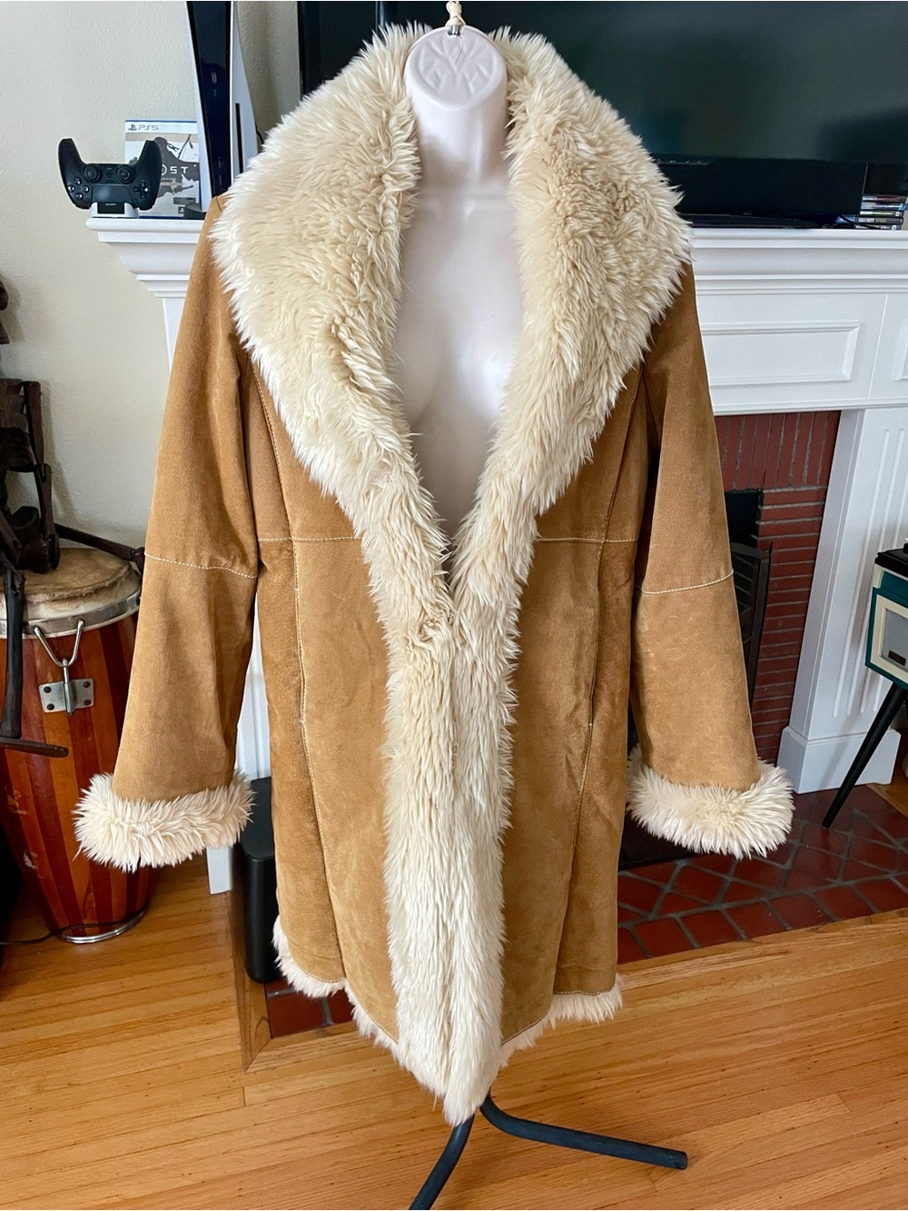 Wilson’s Tan Suede & Faux fur Heavy Winter Coat S Y2K *Penny Lane